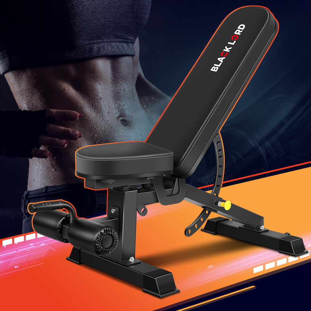 BLACK LORD Commercial Weight Bench FID Flat Incline Decline Press Gym Australia