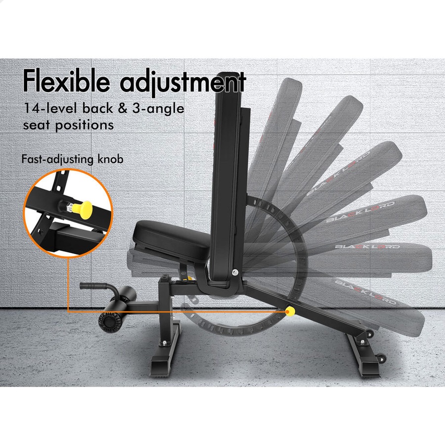 BLACK LORD Weight Bench Commercial FID Bench