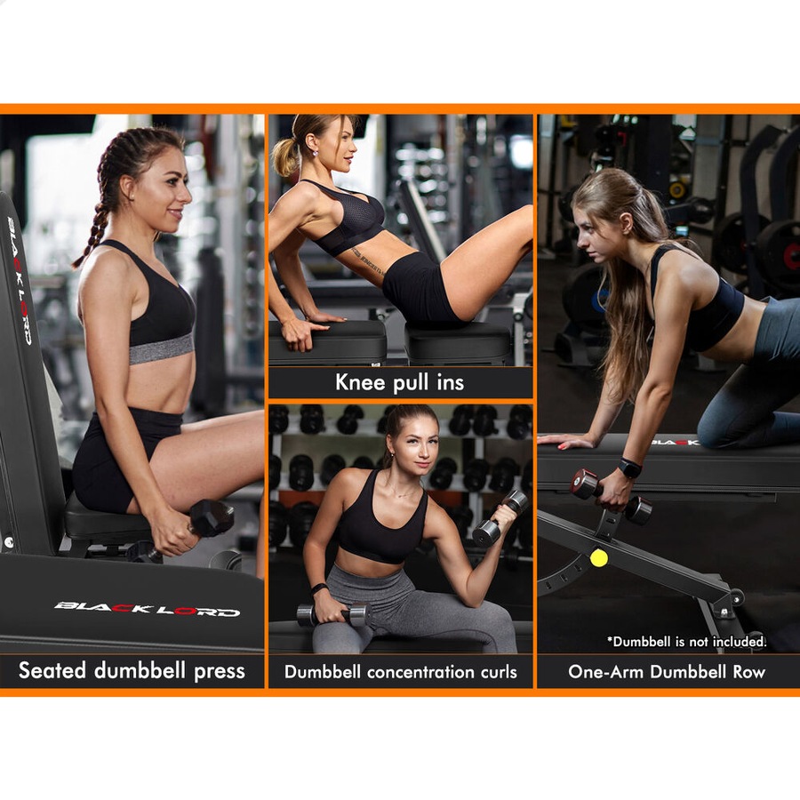 BLACK LORD Weight Bench Commercial FID Bench