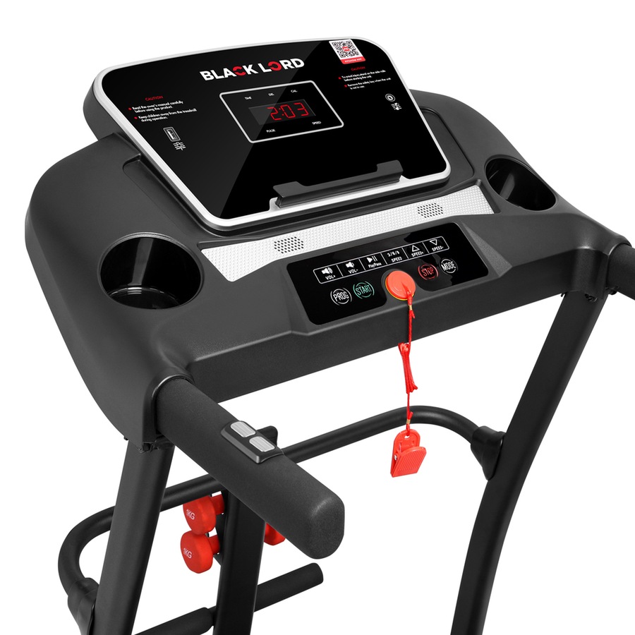 BLACK LORD Electric Treadmill Incline Run Machine Foldable BX220 400MM BELT 18KM/H SPEED