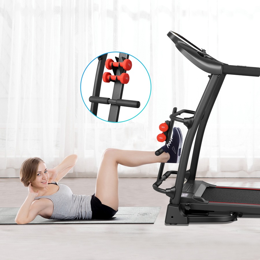 BLACK LORD Electric Treadmill Incline Run Machine Foldable BX220 400MM BELT 18KM/H SPEED