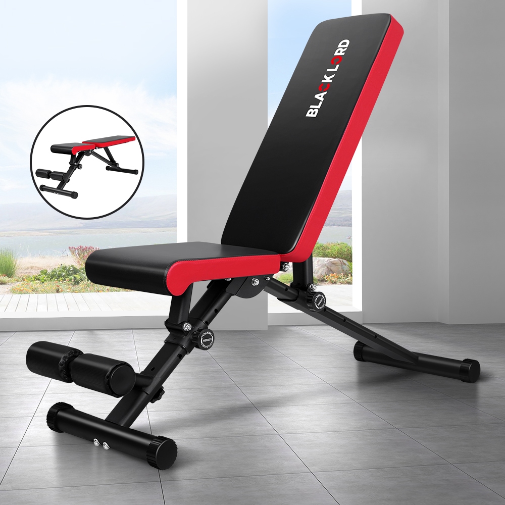 BLACK LORD Weight Bench FID Fitness Flat Incline Decline Press Gym Australia