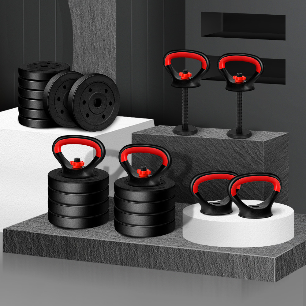 BLACK LORD Kettlebell Set 20kg Adjustable Weight Lifting Dumbbell Push Up Gym Australia