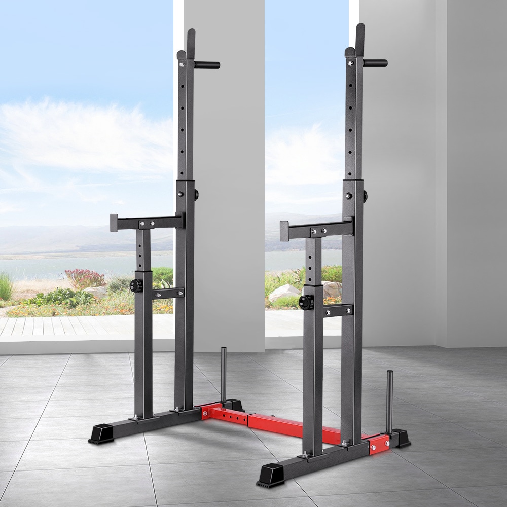 BLACK LORD Squat Rack Adjustable Barbell Weight Bench Press Lifting Gym