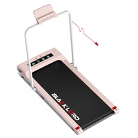 BLACK LORD Treadmill 40cm Belt Electric Walking Pad Folding Under Desk Home Gym Pink w/ Smart Watch