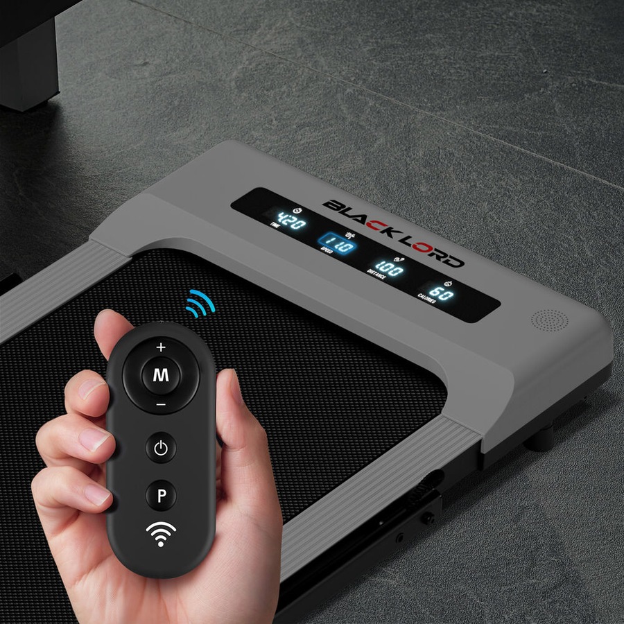 BLACK LORD Treadmill 40cm Belt Electric Walking Pad Folding Under Desk Home Gym White w/ Smart Watch