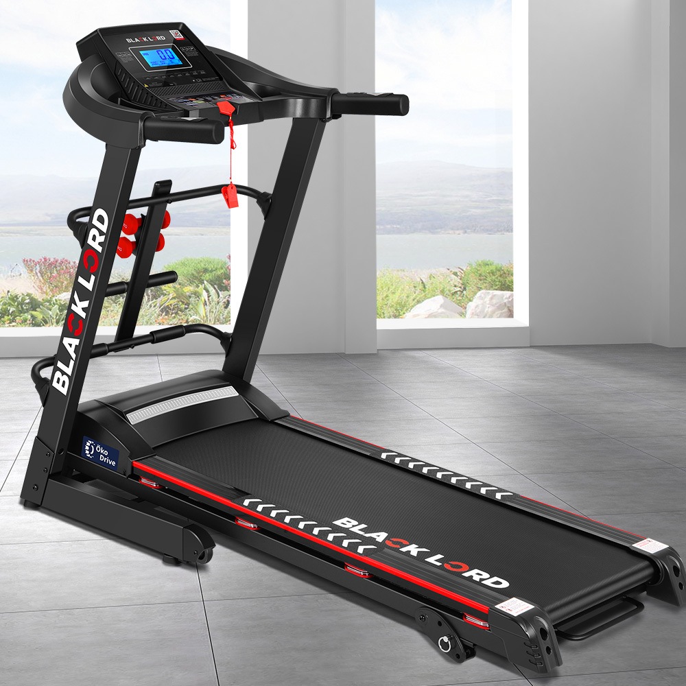 BLACK LORD Treadmill Electric Home Gym Exercise Run Machine Incline Fitness Australia