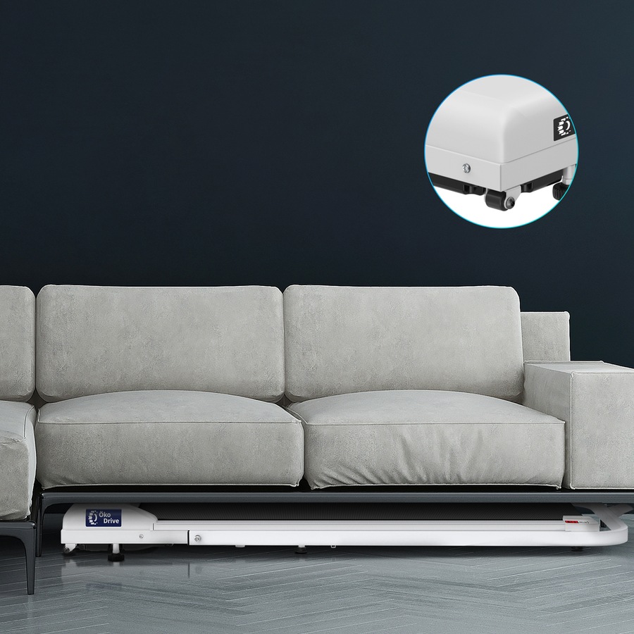 2.4HP BLACK LORD Electric Treadmill Walking Pad Under Desk Fitness Remote Control Foldable (White)