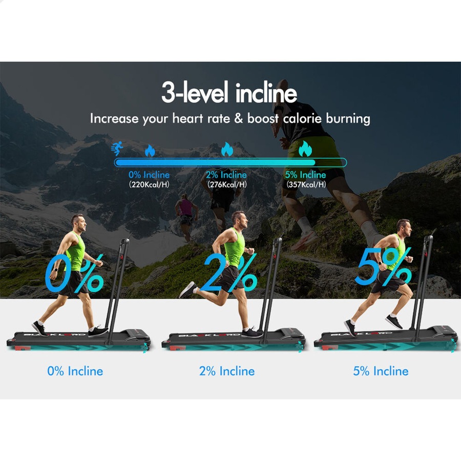 BLACK LORD Treadmill Electric Walking Pad Home Office Incline Foldable Black