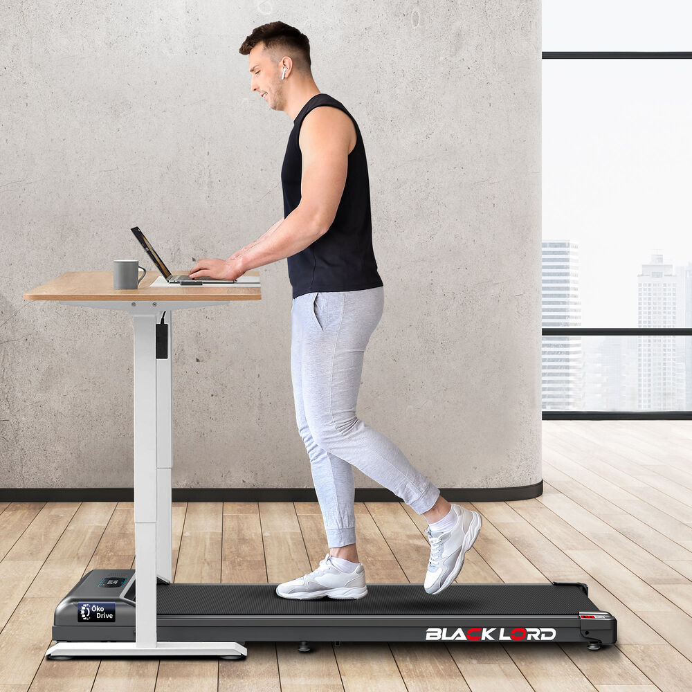 38cm Belt BLACK LORD Electric Treadmill Walking Pad Under Desk Fitness Remote Control (Black)
