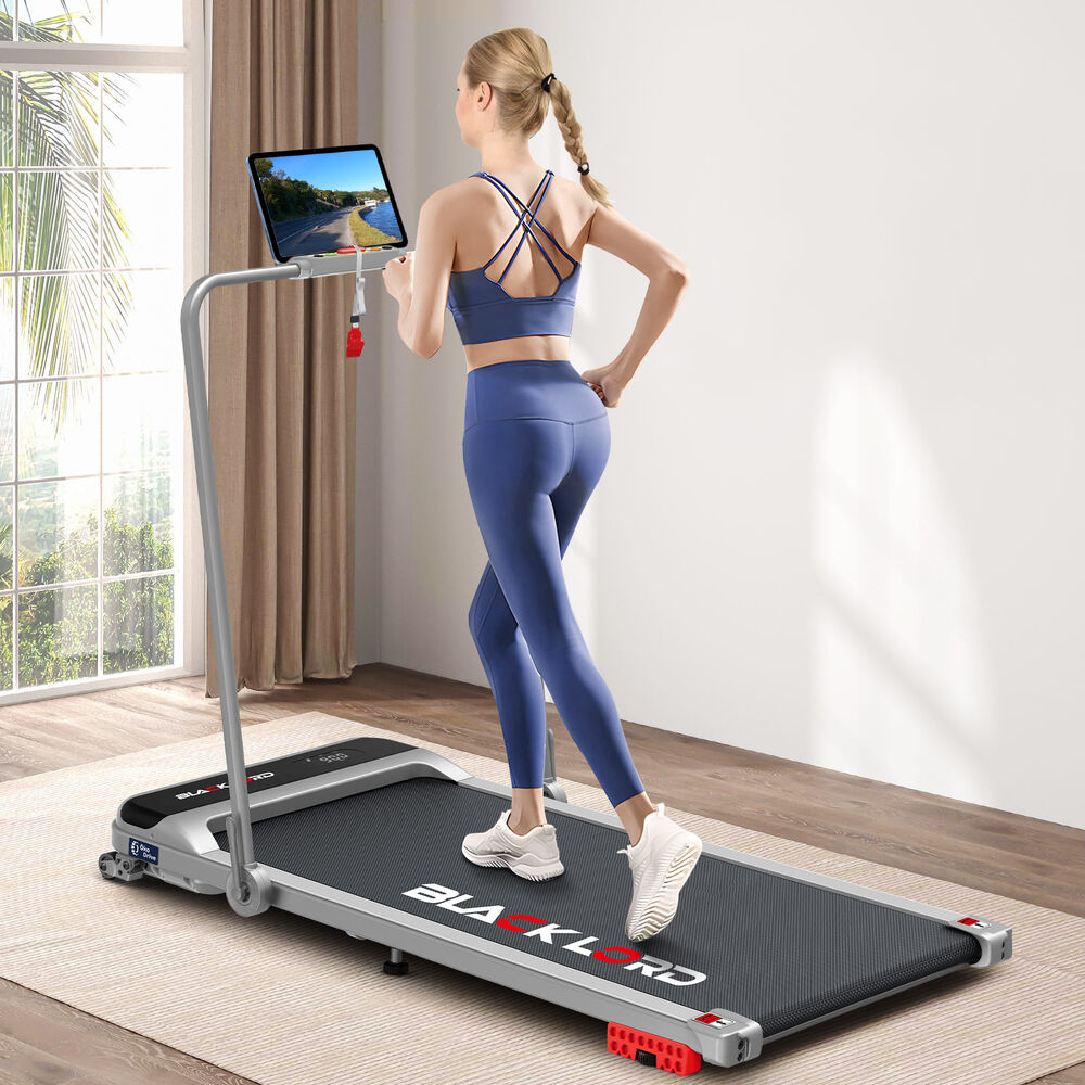 BLACK LORD Treadmill Electric Walking Pad Home Office Incline Foldable Silver Australia