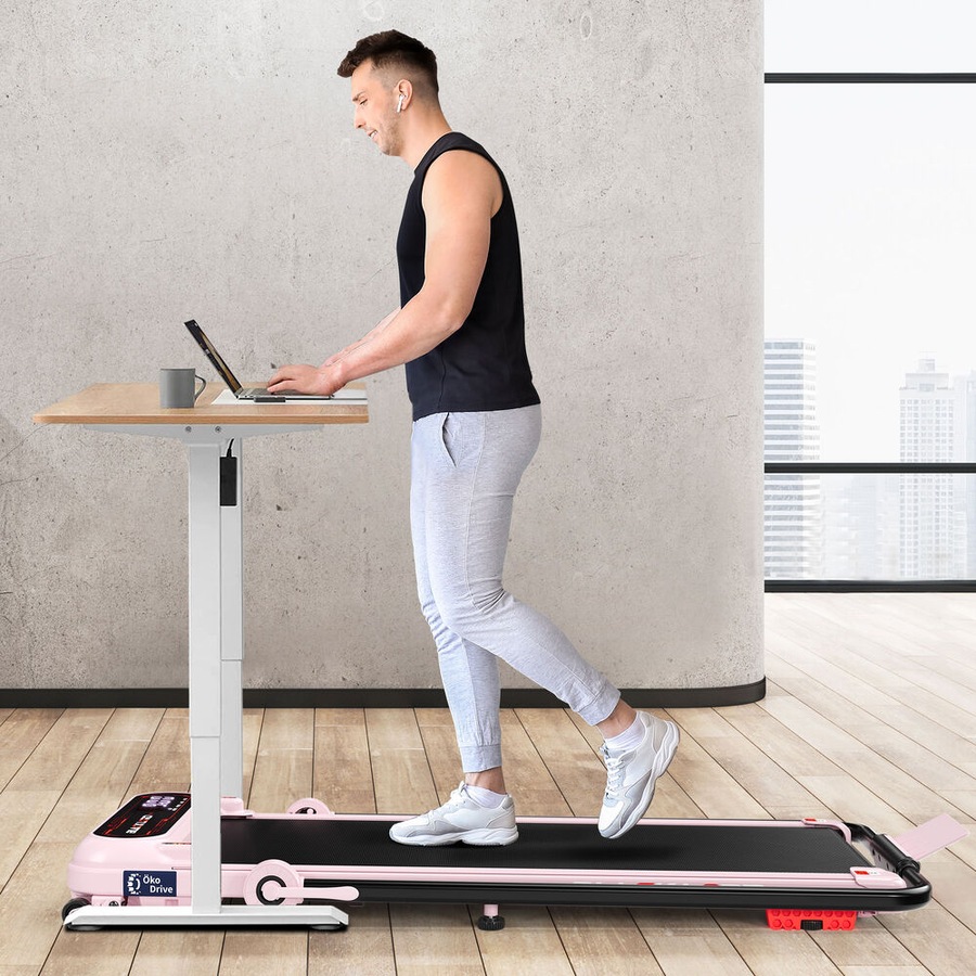 39cm Belt BLACK LORD Treadmill Walking Pad Incline Shock Absorbers Foldable Pink