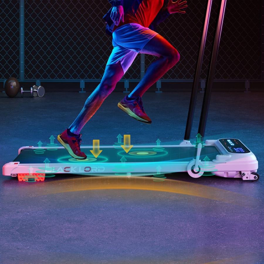 39cm Belt BLACK LORD Treadmill Walking Pad Incline Shock Absorbers Foldable Pink