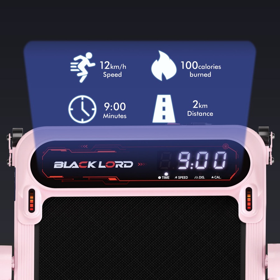 39cm Belt BLACK LORD Treadmill Walking Pad Incline Shock Absorbers Foldable Pink