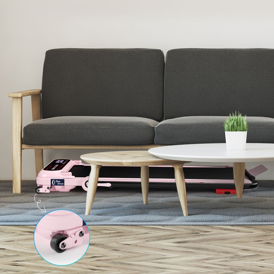 39cm Belt BLACK LORD Treadmill Walking Pad Incline Shock Absorbers Foldable Pink