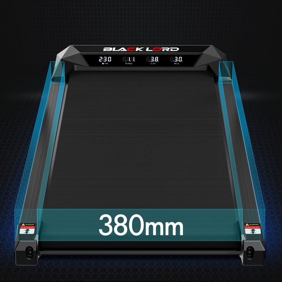 BLACK LORD Treadmill Electric Walking Pad Under Desk Home Fitness Incline Black