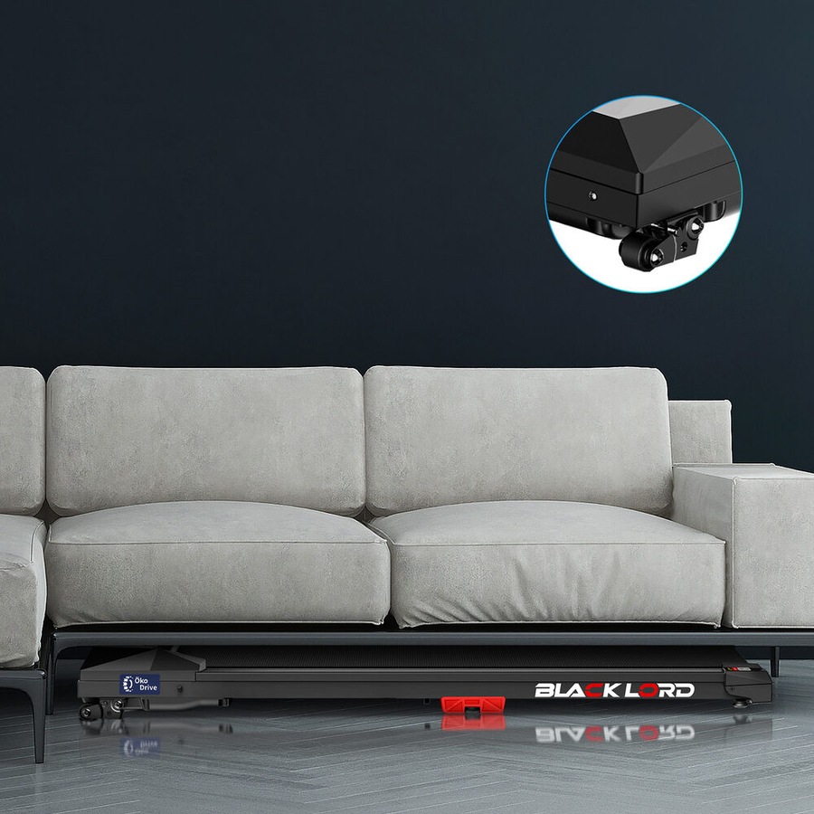 BLACK LORD Treadmill Electric Walking Pad Under Desk Home Fitness Incline Black