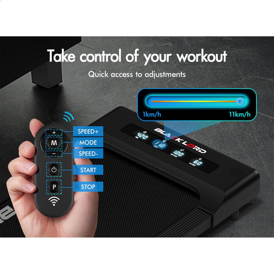 40cm Belt BLACK LORD Treadmill Electric Walking Pad Under Desk Home Gym Black