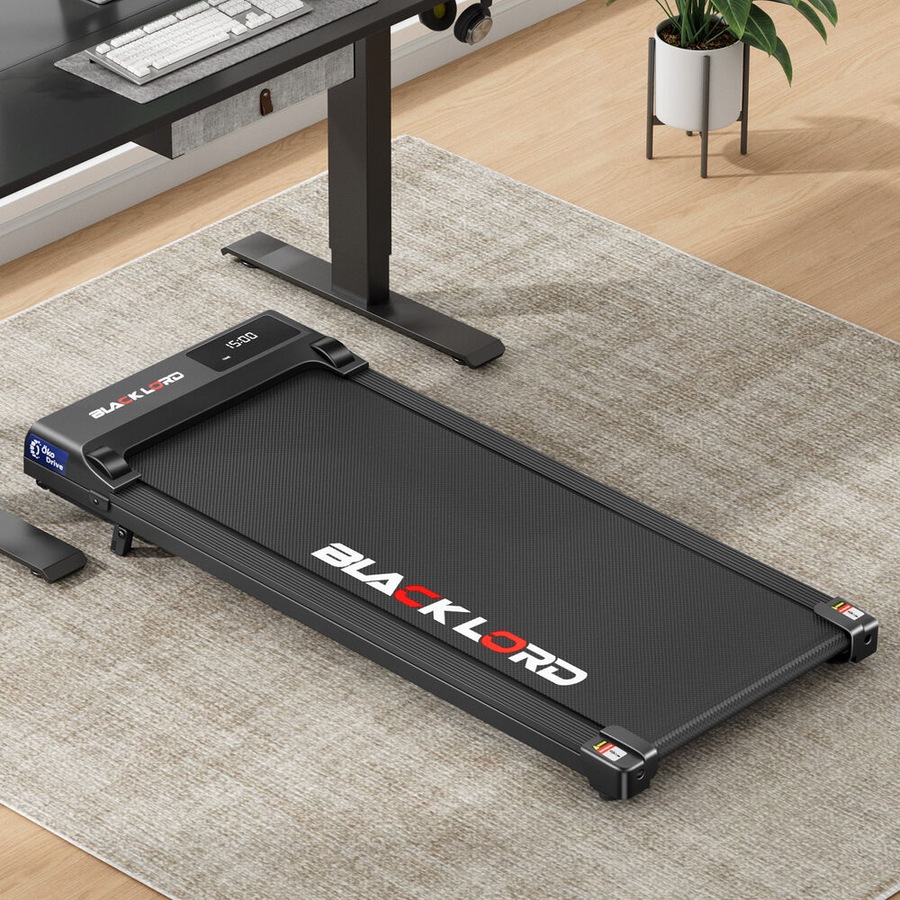 BLACK LORD Treadmill Electric Walking Pad Under Desk Home Gym Incline Black