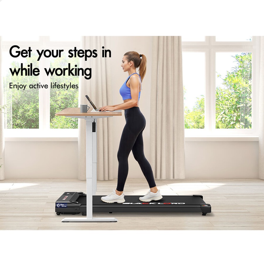 BLACK LORD Treadmill Electric Walking Pad Under Desk Home Gym Incline Black