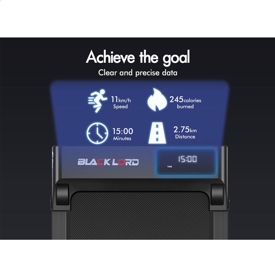 BLACK LORD Treadmill Electric Walking Pad Under Desk Home Gym Incline Black