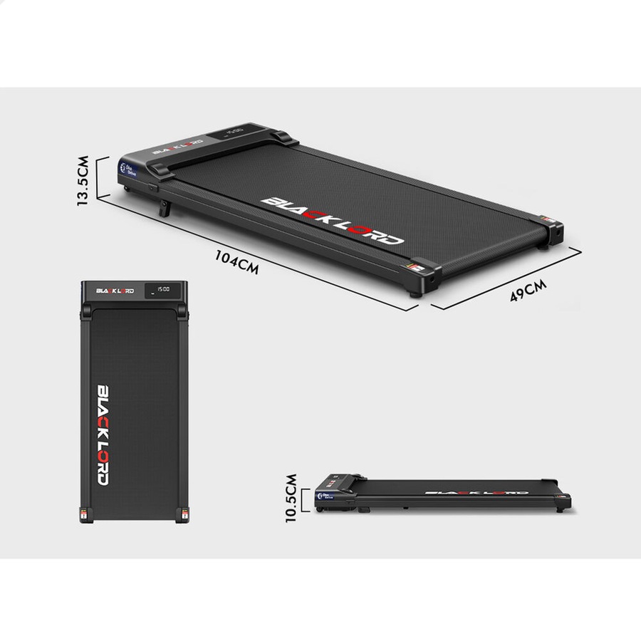 BLACK LORD Treadmill Electric Walking Pad Under Desk Home Gym Incline Black