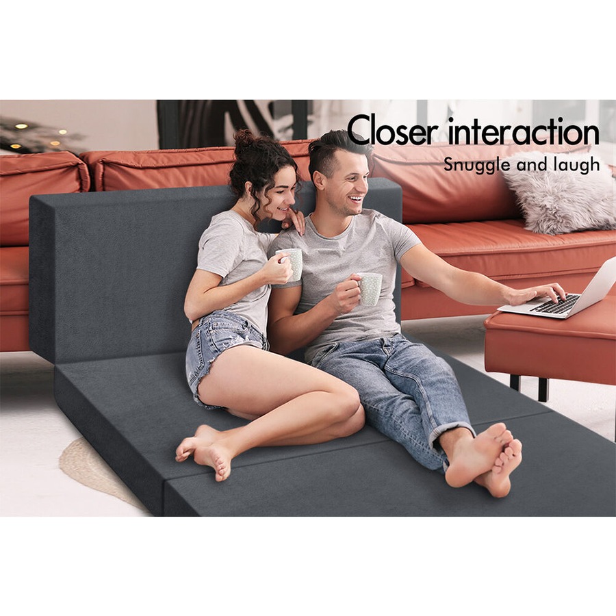 STARRY EUCALYPT Folding Mattress Foldable Sofa Lounge Foam Chair Portable Double