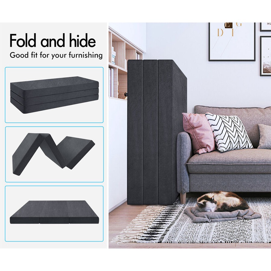 STARRY EUCALYPT Folding Mattress Foldable Sofa Lounge Foam Chair Portable Double