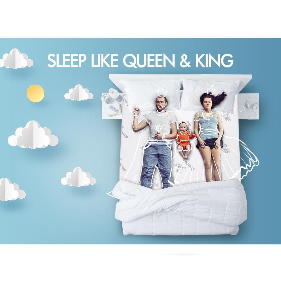 STARRY EUCALYPT 8cm Memory Foam Topper 7 Zone Bed Mattress Graphite Cool Gel Bamboo Cover King