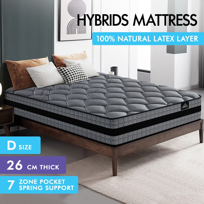 STARRY EUCALYPT Mattress Pocket Spring 3D Mesh Latex Queen Double King Single 26cm 20 Reviews