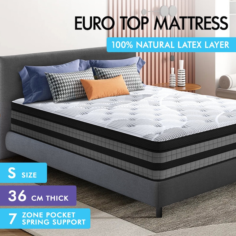 Buy Starry Eucalypt Mattress Pocket Spring Latex Euro Top Queen Double 