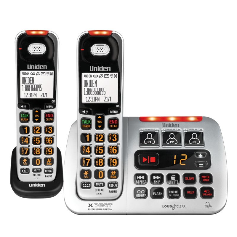 Uniden SSE45 + 1 Sight & Sound Enhanced Cordless Digital Phone System