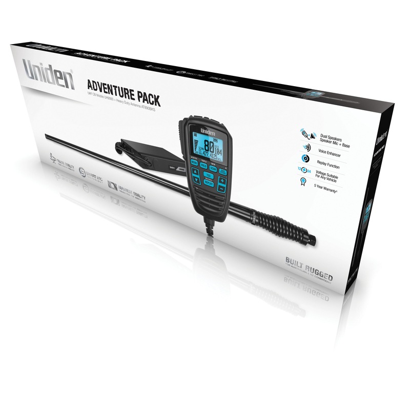 Uniden UHF Adventure Pack UHF CB Mobile UH9060 + Heavy Duty Antenna