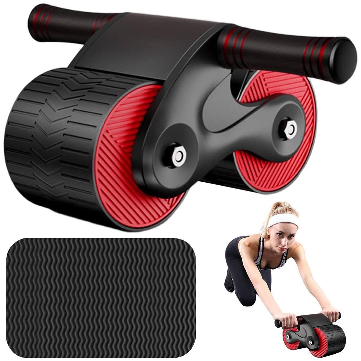 Anti Slip Abdominal Wheel Automatic Rebound Gym AB Roller Training Equipment - Red