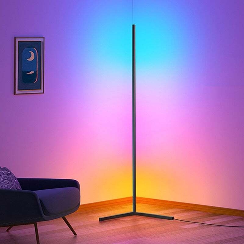 Buy LED Corner Floor Lamp RGB Colour Modern Living Room Light Dimmable ...