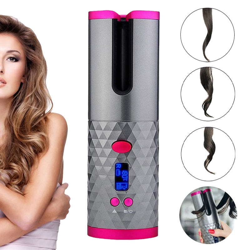 Buy Usb Rechargeable Cordless Auto Rotating Ceramic Portable Hair Curler Mydeal 6053