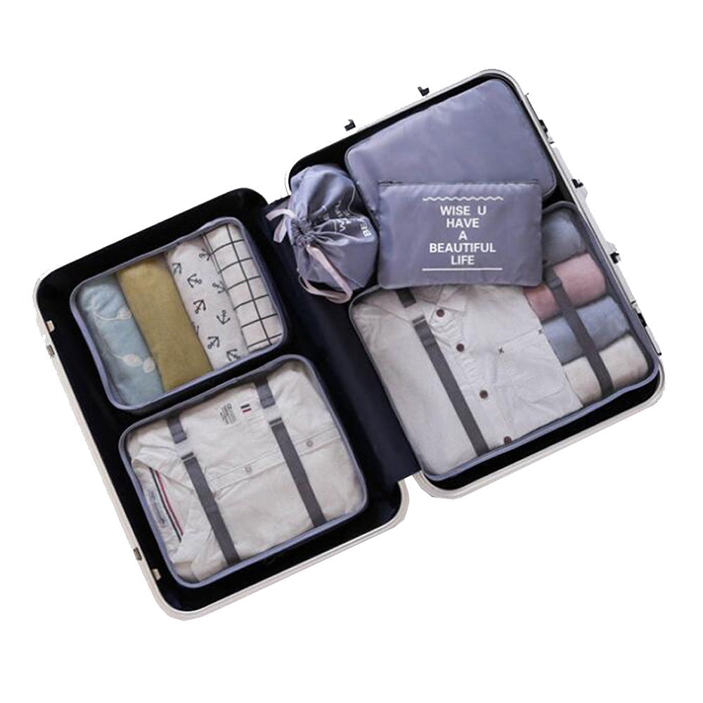 6Pcs Waterproof Compression Packing Cubes Large Travel Luggage Organizer Storage