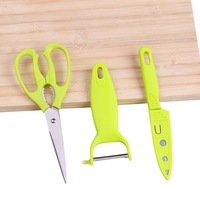 Kitchen Knife Set Stainless Steel Coated 3pcs Chef Knife Scissors Peeler