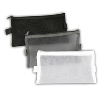 Pen Cosmetic Storage Bag Portable Large Pencil Case Clear Mesh Pouch Case Makeup