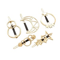 Fashion designs gold hair clips metal hair clips hair styling ornaments for Women girl