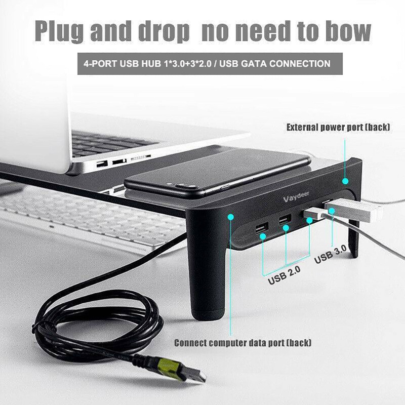Buy USB 3.0 Computer Monitor Stand Metal Riser Support Base Stand with ...