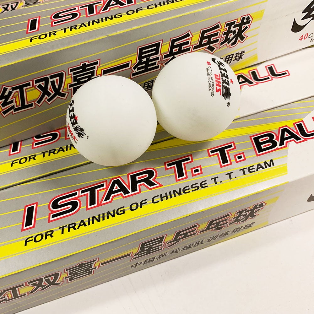 DOUBLE HAPPINESS 6 PCS 1 Star 40mm Ping Pong Balls Table Tennis - White