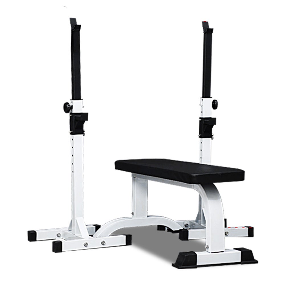JMQ FITNESS RBT305 Flat Bench&Barbell Squat Rack Set 200Kg Weight Limit Weight Training Multi-function bench
