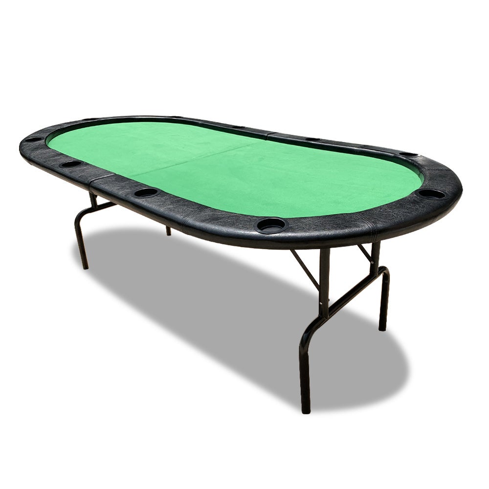PK001 7 ' MDF Foldable Poker Table 10 Players Folding Green Gaming Game Room
