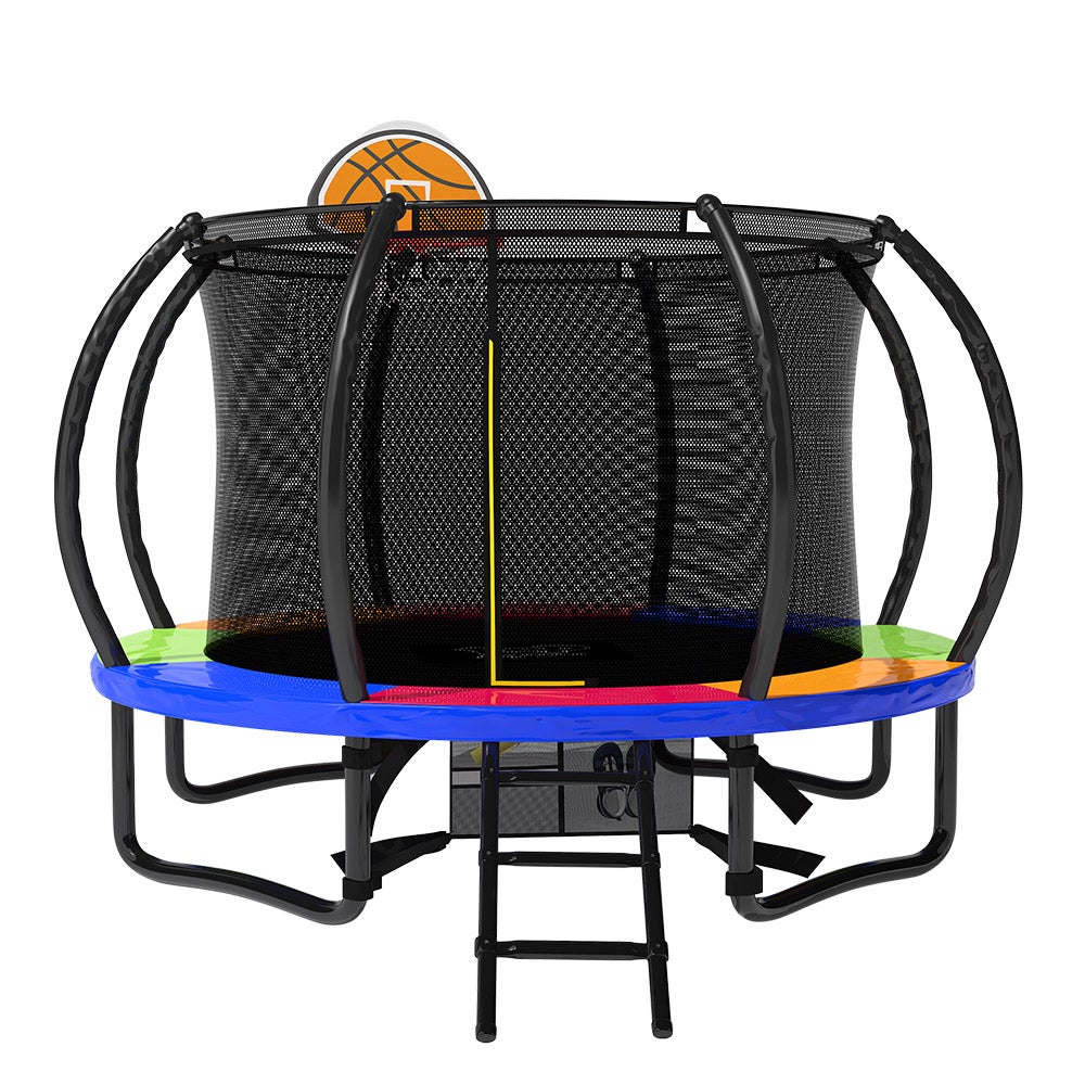 POP MASTER 12FT Curved Trampoline 5 Year Warranty Only For Frame With Free Bonus Package w/ Basketball Hoop Ladder Kids Children Outdoor