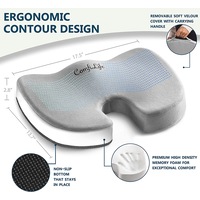 Gel Enhanced Seat Cushion - Non-Slip Orthopedic Gel & Memory Foam Coccyx Cushion for Tailbone Pain - Office Chair Car Seat Cushion - Sciatica & Back Pain Relief