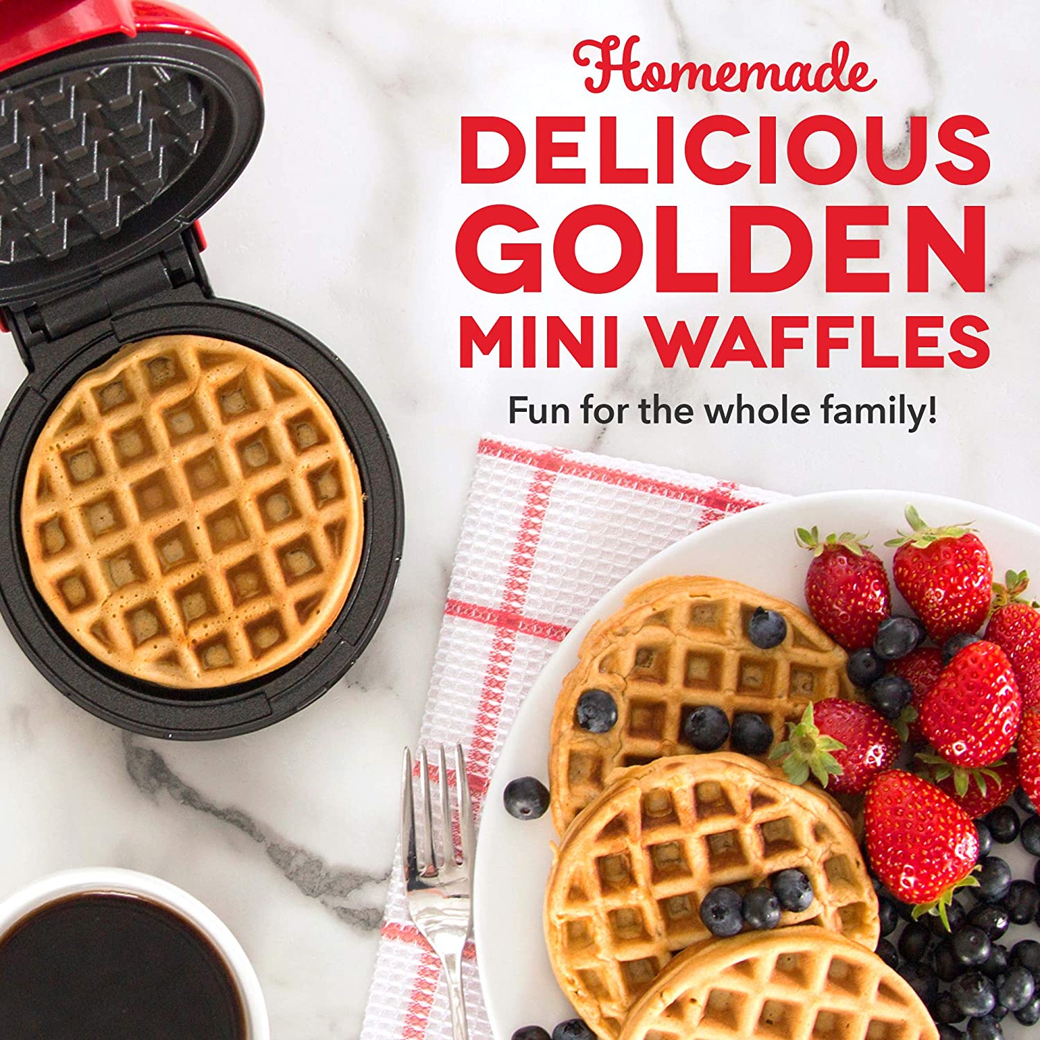 The Original Mini Waffle Maker - by Chef'd