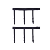1 Pair Men Shirt Stays Belt with Non-slip Locking Clips Keep Shirt Tucked Leg Thigh Suspender Garters Strap - Black H