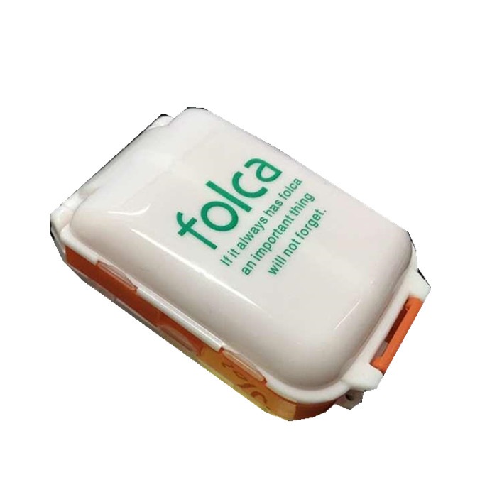 10PCS HN-PB011 Portable 8 Compartments Pill Case Foldable 3 Layers Pill Organizer Medicine Box ORANGEWHITE COLOR