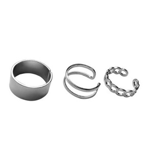 2 sets Punk Gold Wide Chain Rings Set For Women Girls Fashion Irregular Finger Thin Rings Gift Female Knuckle Jewelry Party